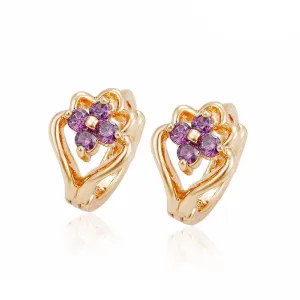 18K Gold Violot Stone Earring