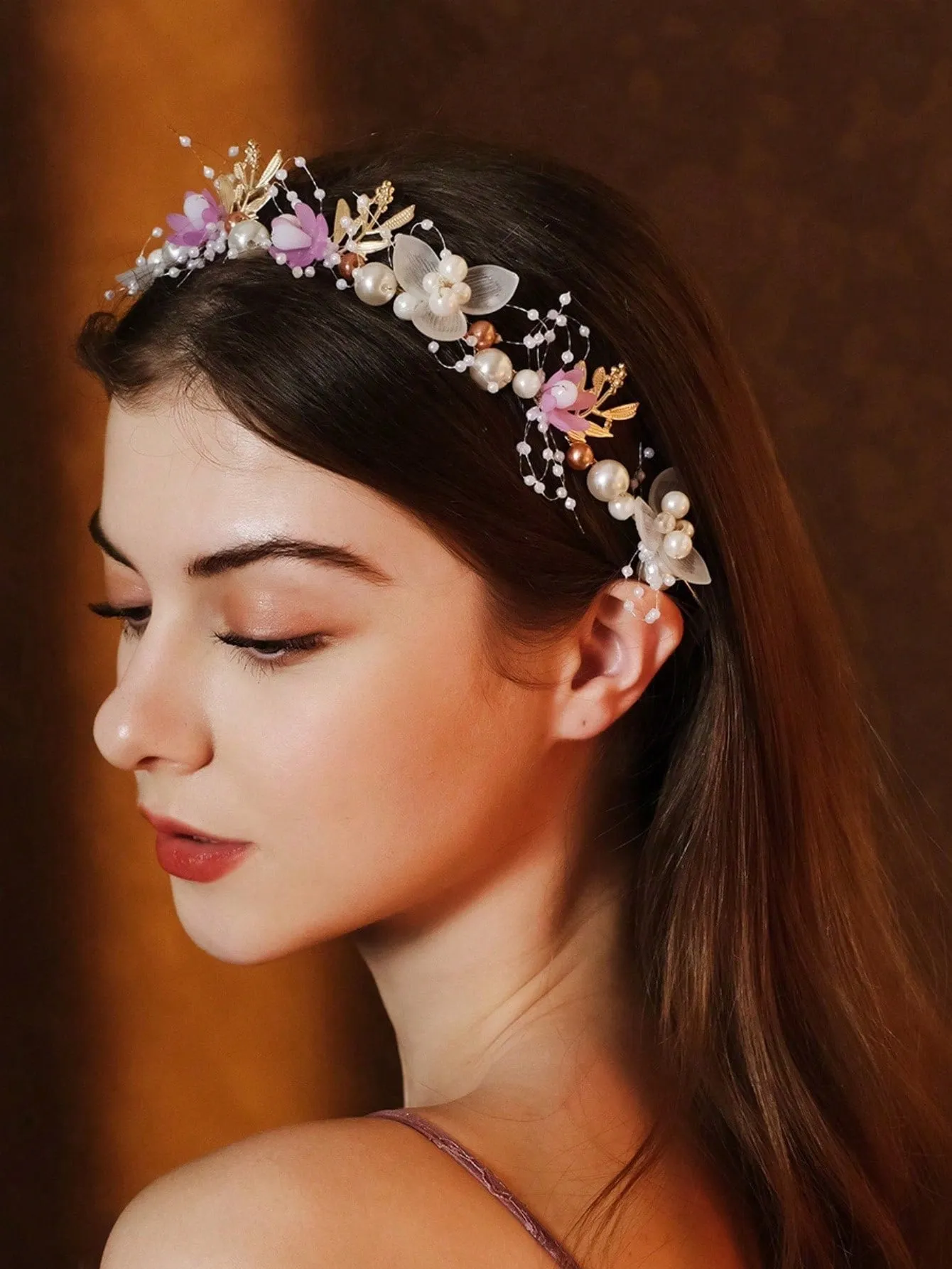 1pc Women Rhinestone Decor Glamorous Hair Band For Party Elegant Tiaras Crystal Headband Fashion Versatile Bridal Headwear Handmade Beaded Grid Crystal Wide Headband For Women