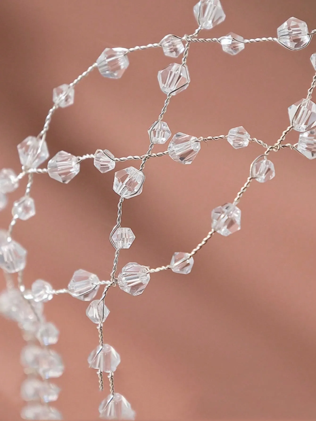 1pc Women Rhinestone Decor Glamorous Hair Band For Party Elegant Tiaras Crystal Headband Fashion Versatile Bridal Headwear Handmade Beaded Grid Crystal Wide Headband For Women