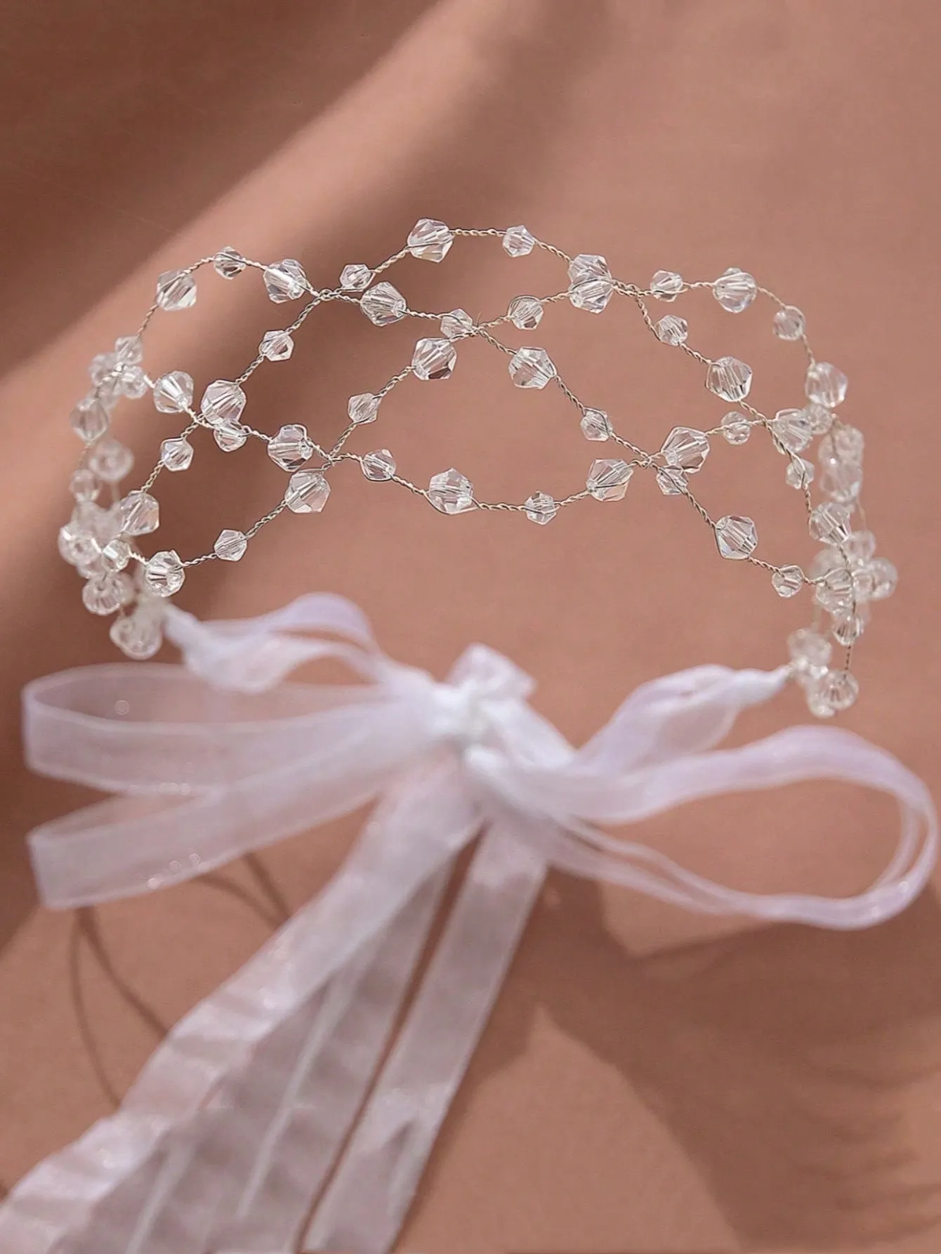 1pc Women Rhinestone Decor Glamorous Hair Band For Party Elegant Tiaras Crystal Headband Fashion Versatile Bridal Headwear Handmade Beaded Grid Crystal Wide Headband For Women