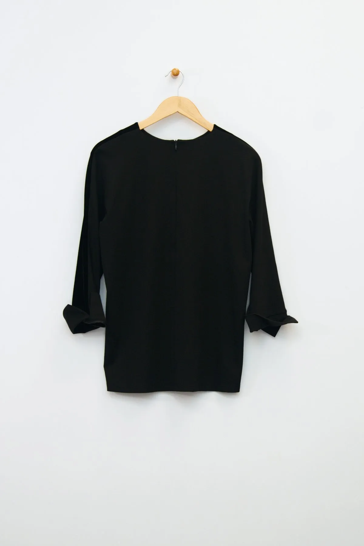 26" High Neck Velvet Front Top