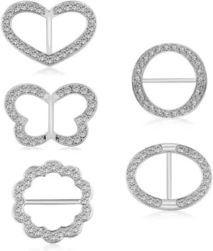 5PCS Silk Scarf Ring Clip T-shirt Tie Clips for Women Fashion Metal Rhinestone Heart Flower Butterfly Circle Clip Shawl Scarves Clasp Dress Accessories Jewelry Buckle Clothing Ring Wrap Holder 5PCS Silk Scarf Ring Clip T-shirt Tie Clips for Women Fashion Metal Rhinestone Heart Flower Butterfly Circle Clip Shawl Scarves Clasp Dress Accessories Jewelry Buckle Clothing Ring Wrap Holder