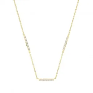 9ct Yellow Gold Zirconia Triple Bar Necklet NK394