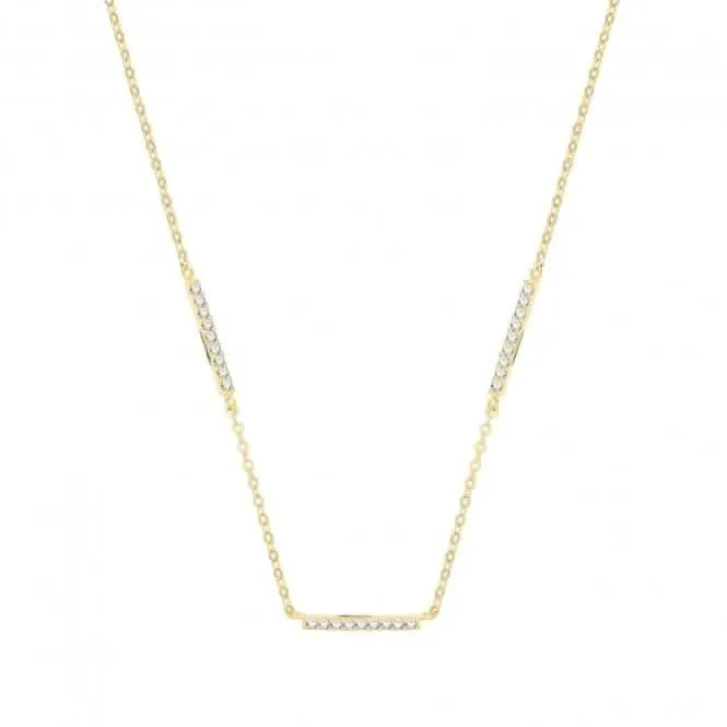 9ct Yellow Gold Zirconia Triple Bar Necklet NK394
