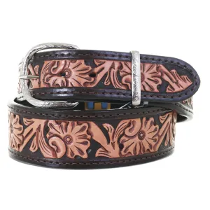 B731A - Natural Floral Tooled Belt
