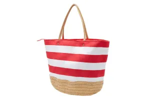 Basket Handbag in Red Fabric