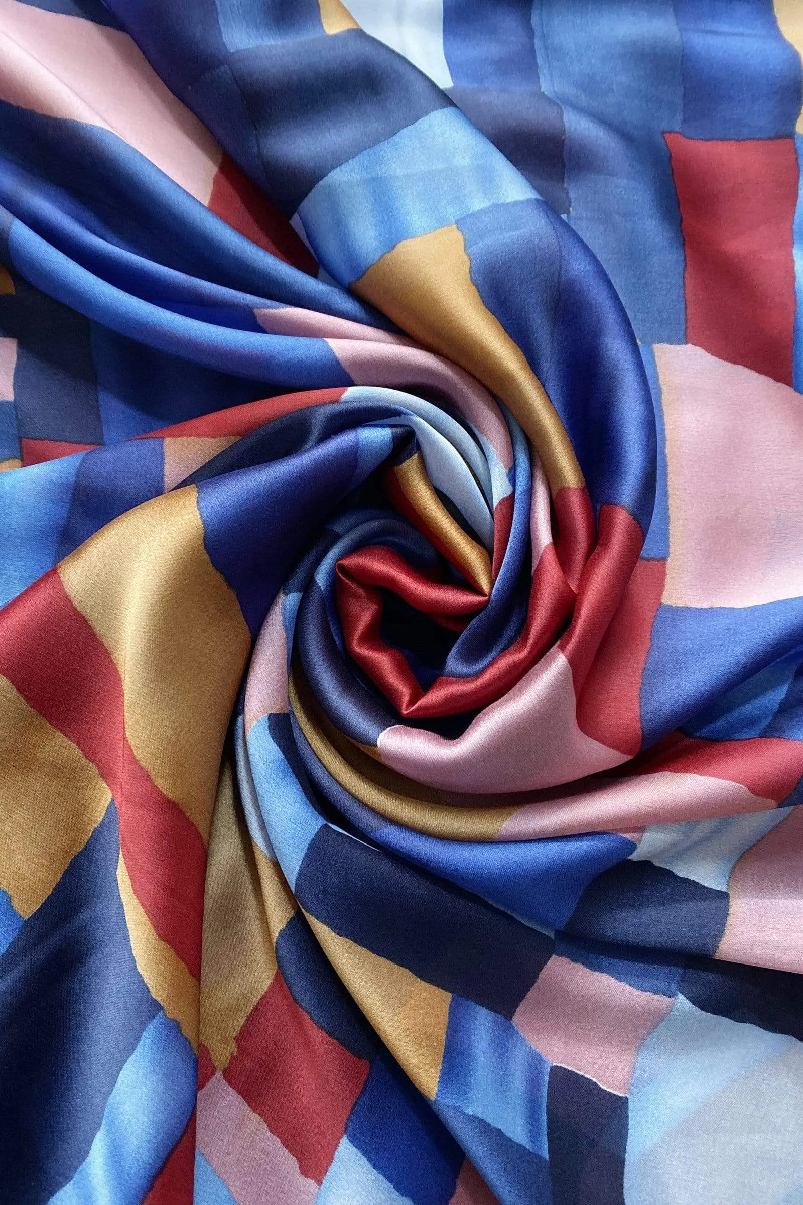 Block Colour Patchwork Silk Scarf various colours
