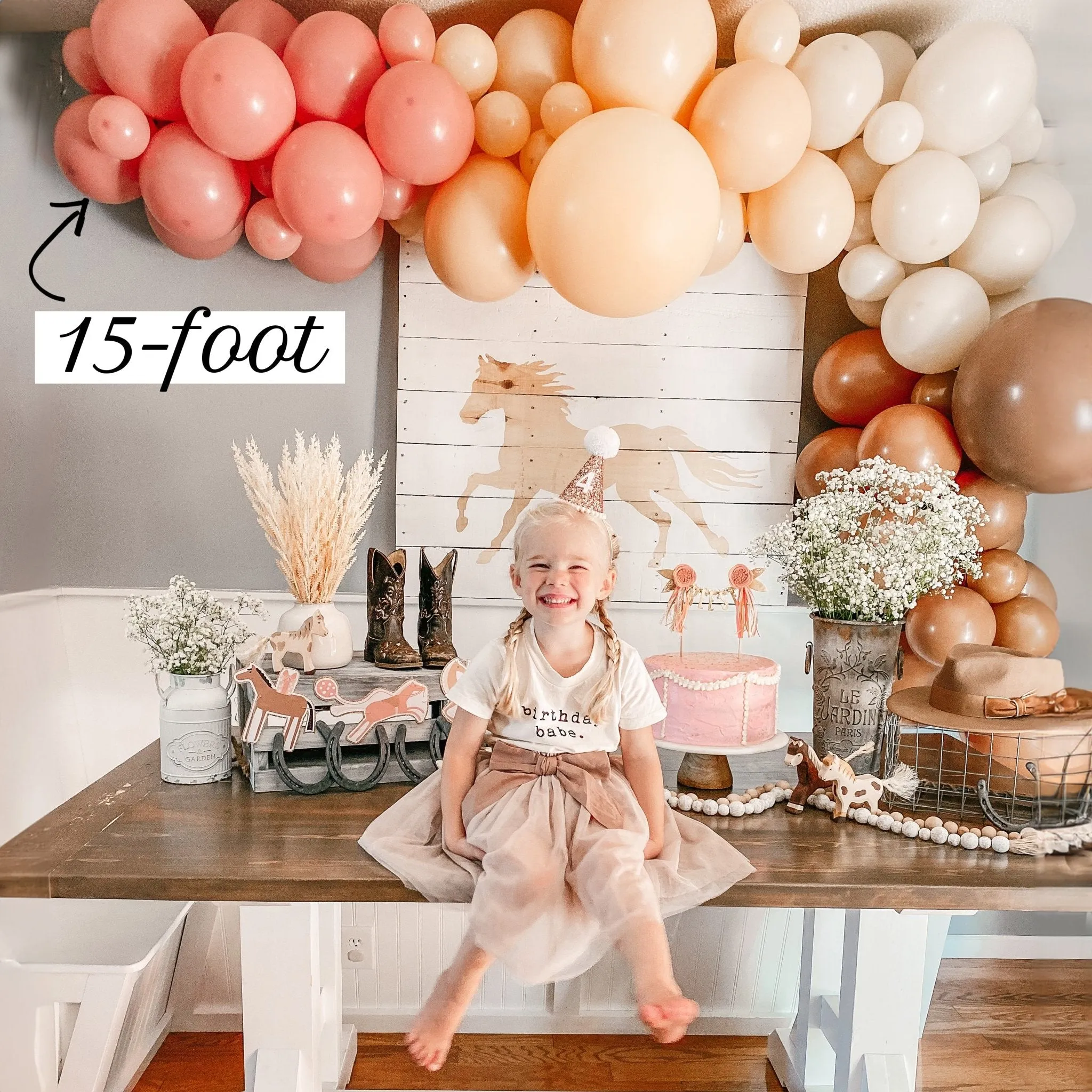 Boho Rainbow Balloon Arch Kit - Dusty Rose Balloon Garland Kit