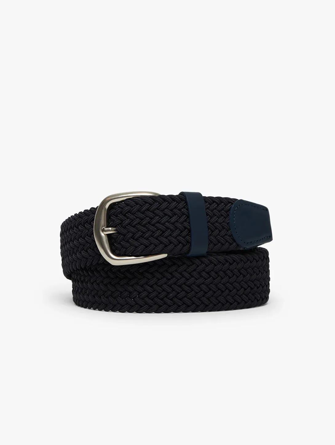 Braided Elastic Belt - Navy Blue