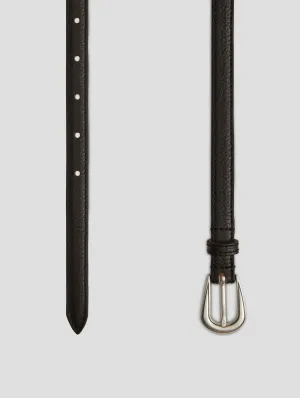 CAVALIER MODERN MINI BELT IN BLACK PEBBLED CALFSKIN