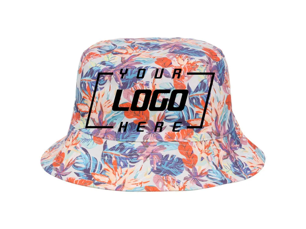 Crowns By Lids Tropical Bucket Hat - Ivory/Blue/Orange
