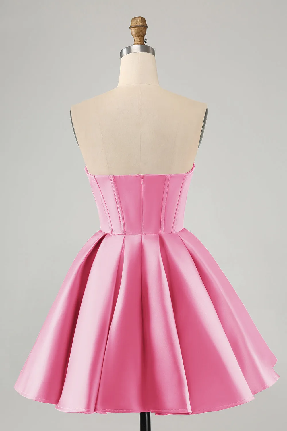 Cute Fuchsia A Line Sweetheart Corset Mini Dress with Beading