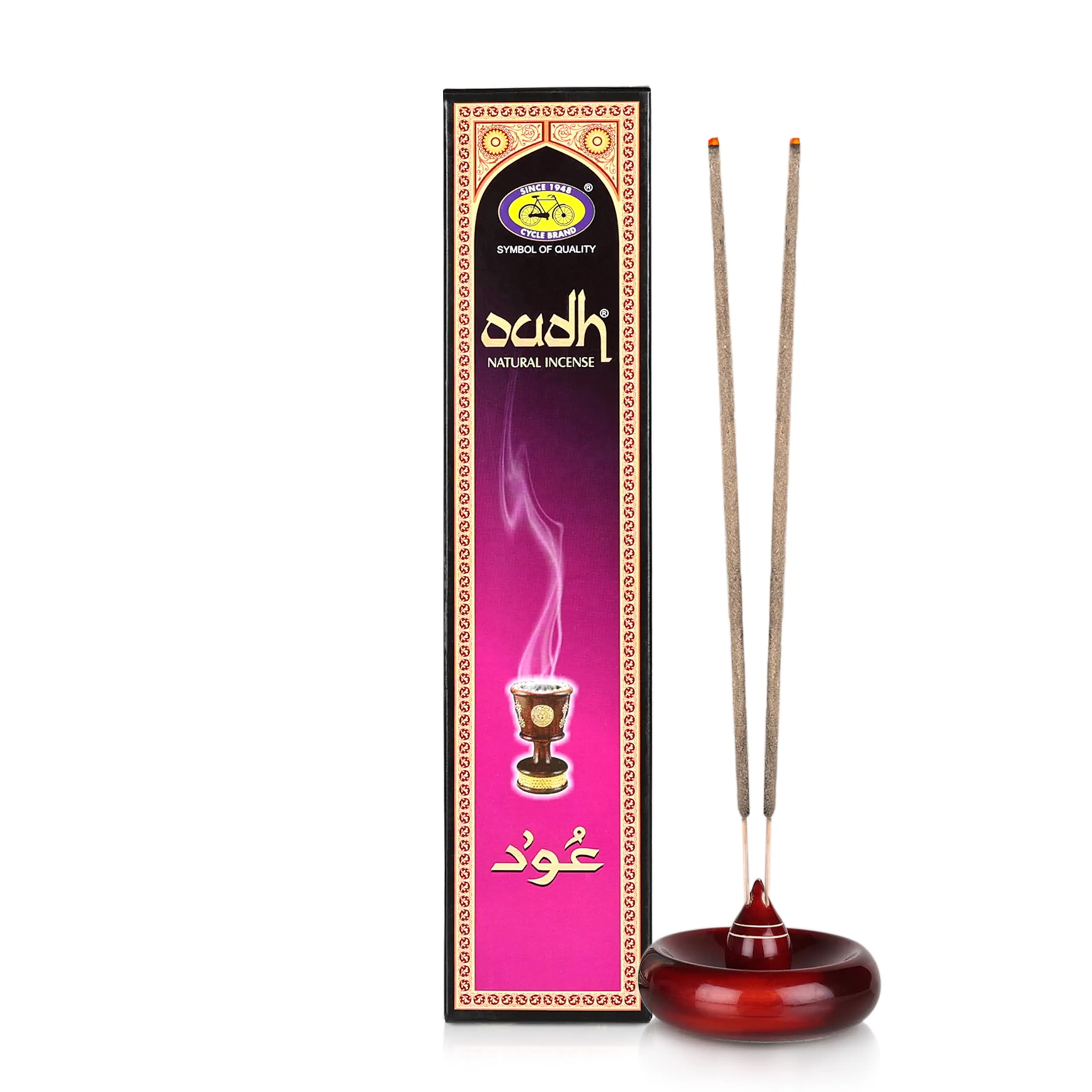 Cycle Pure Oudh Natural Incense Sticks, Long Lasting Masala Bathi for a Special and Divine Prayer Experience - Pack of 6 (14 sticks per Pack)