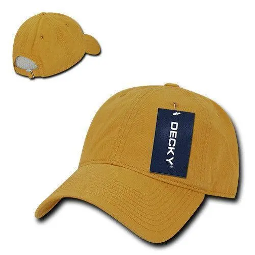 Decky Relaxed Soft Low Crown Dad Washed Cotton Polo Vintage 6 Panel Caps Hats