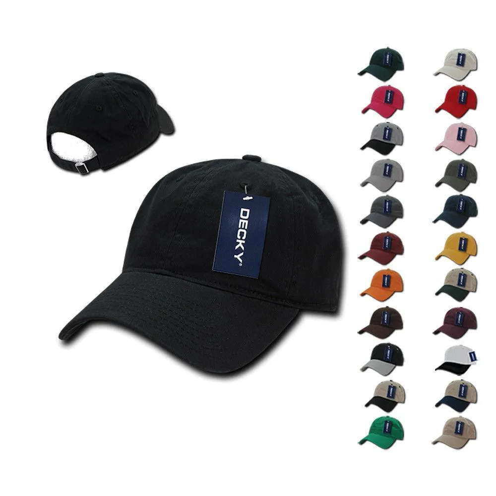 Decky Relaxed Soft Low Crown Dad Washed Cotton Polo Vintage 6 Panel Caps Hats