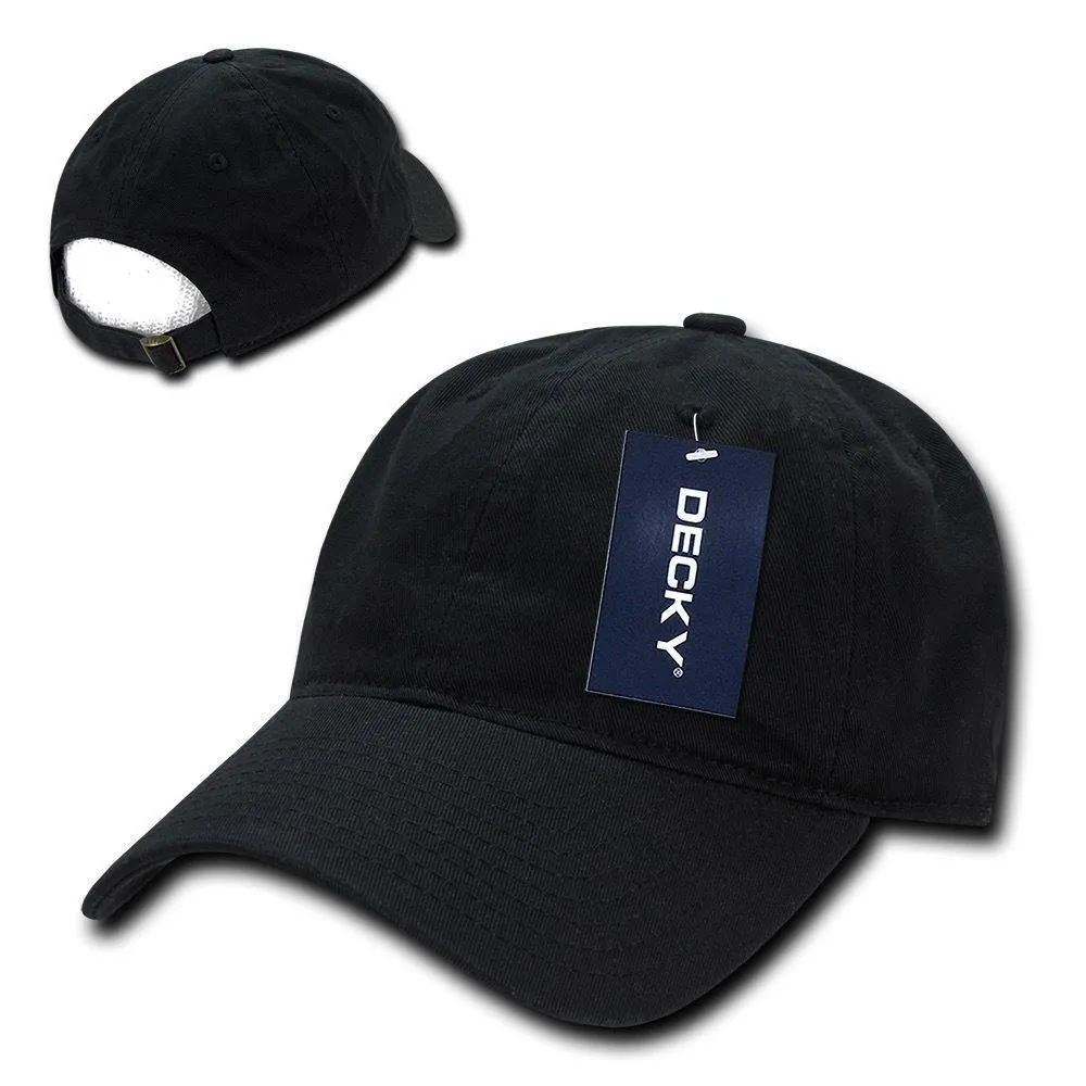 Decky Relaxed Soft Low Crown Dad Washed Cotton Polo Vintage 6 Panel Caps Hats