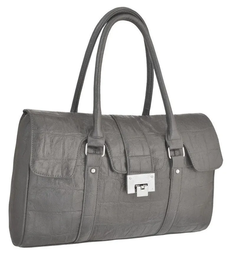 Faux Leather Satchel Bag