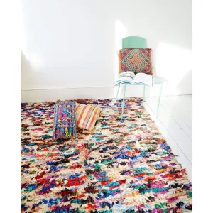 FREE SHIPPING>> Vintage Moroccan Boucherouite Rug, Beni Ouirain Rug,Moroccan Rug, Bohemian rug 60x80''
