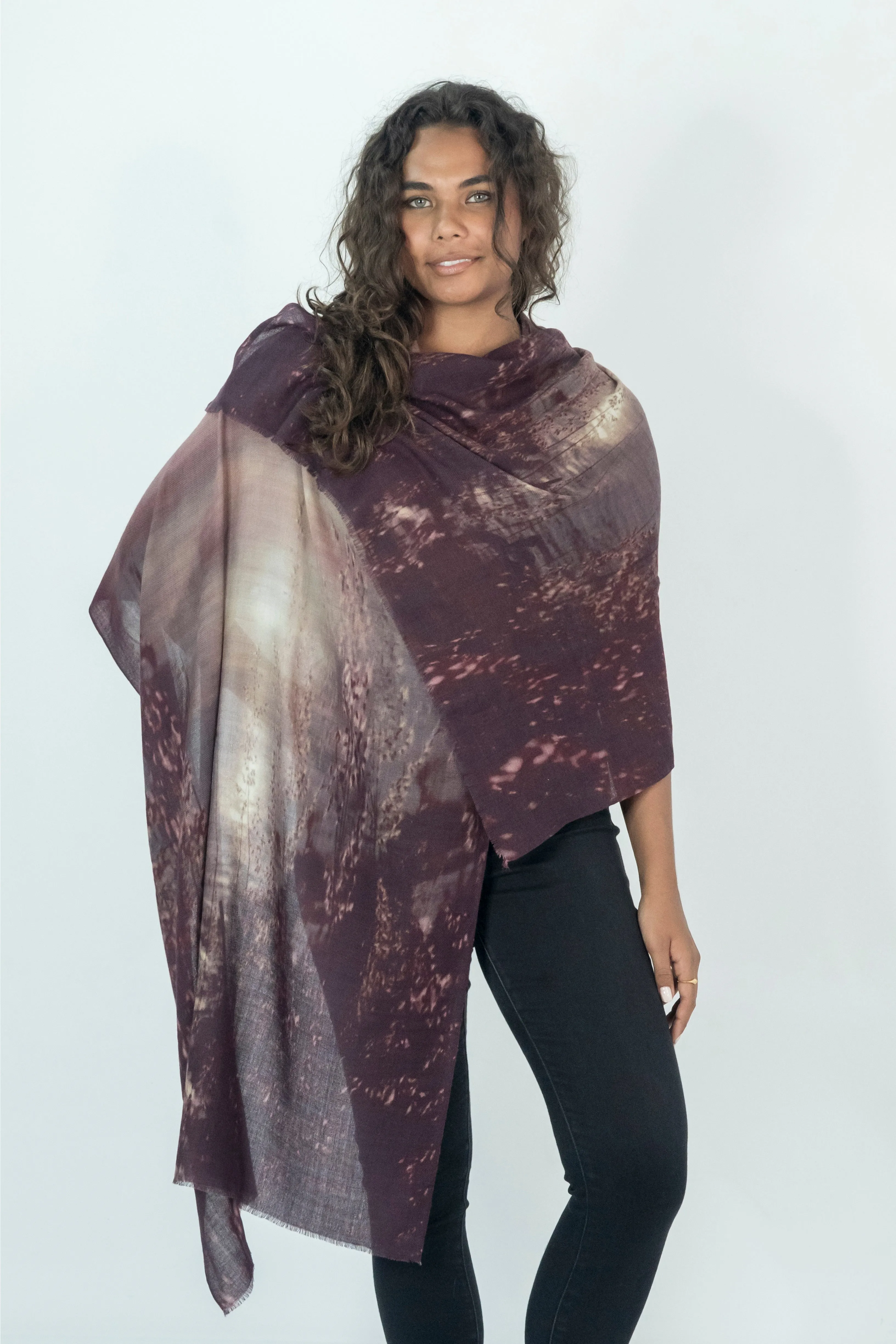 GOLDEN SUNSET WOOL & SILK SCARF