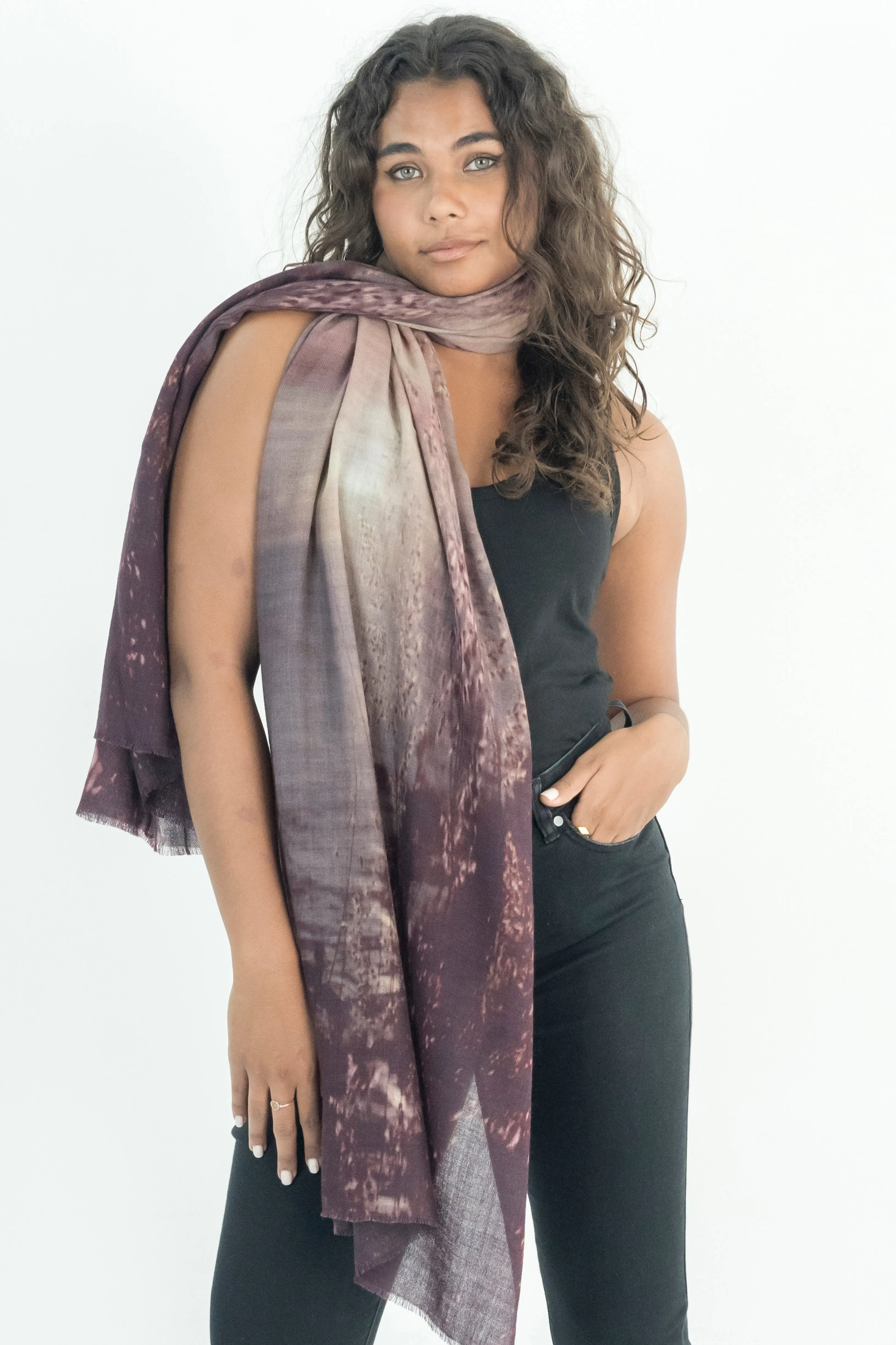 GOLDEN SUNSET WOOL & SILK SCARF
