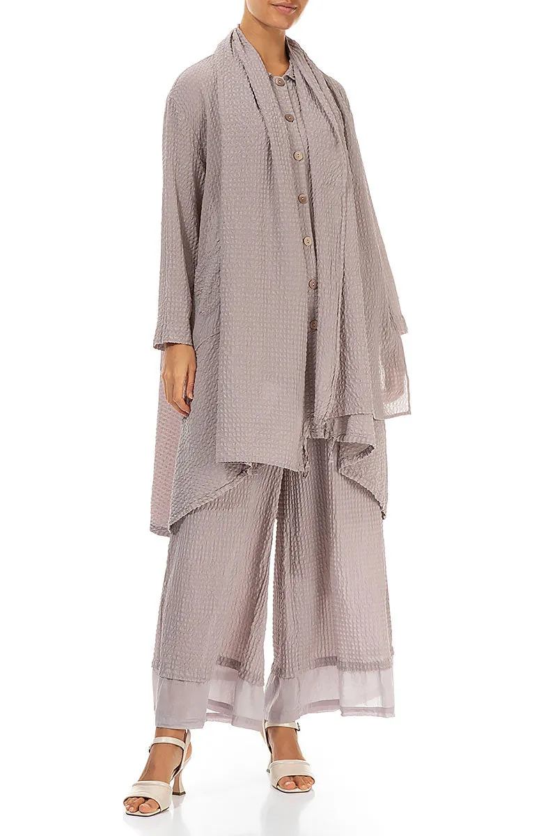 Greige Textured Silk Scarf