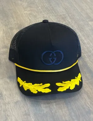 Gucci Embroidered Trucker Hat, Black