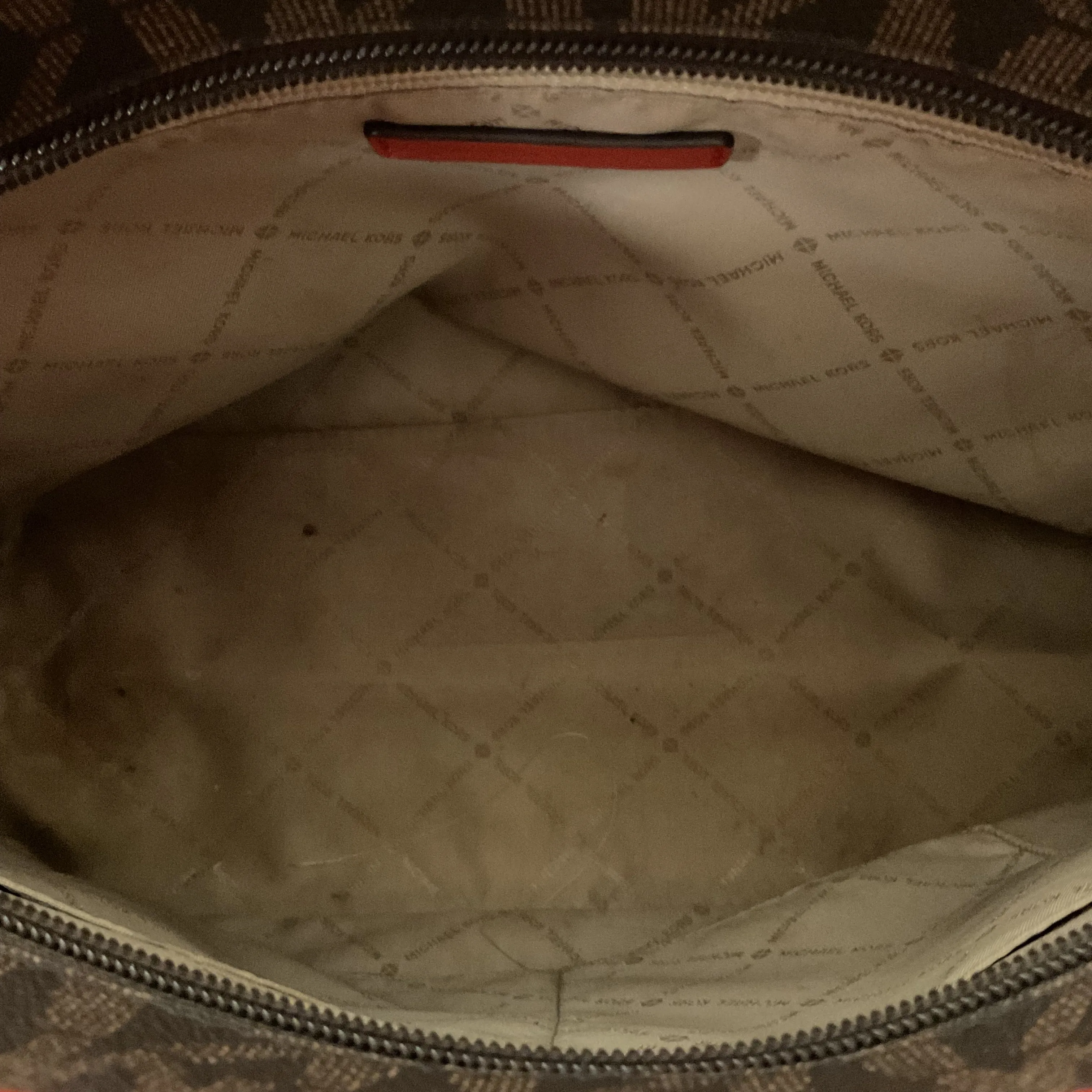 Handbag Designer By Michael Kors In Brown & Red, Size:Large
