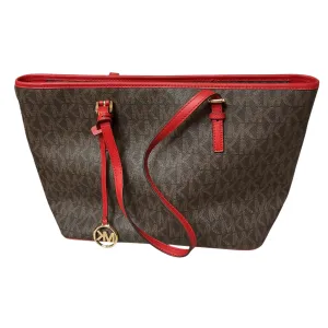 Handbag Designer By Michael Kors In Brown & Red, Size:Large
