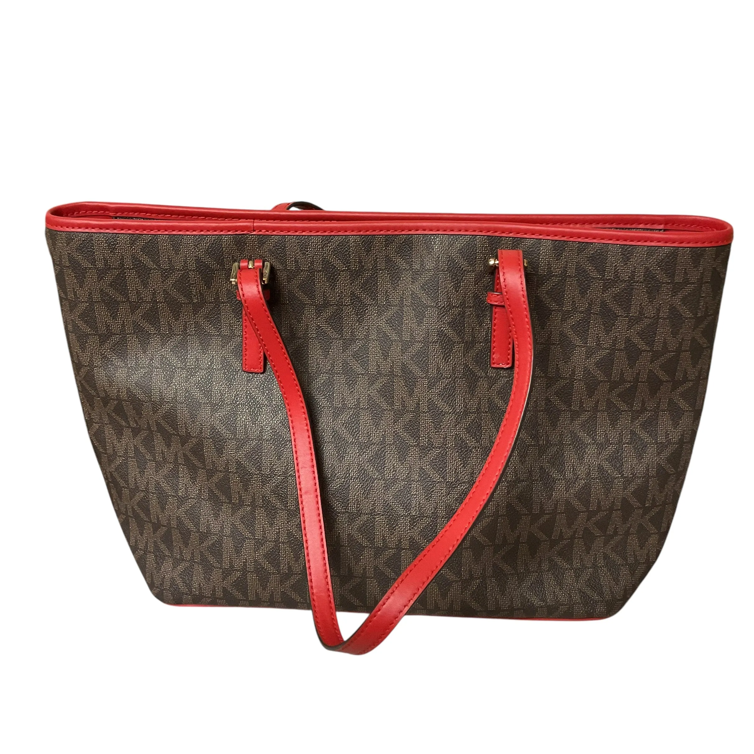 Handbag Designer By Michael Kors In Brown & Red, Size:Large