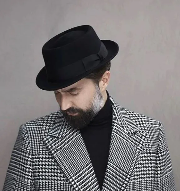 Hills Hats - Black Felt Pork Pie