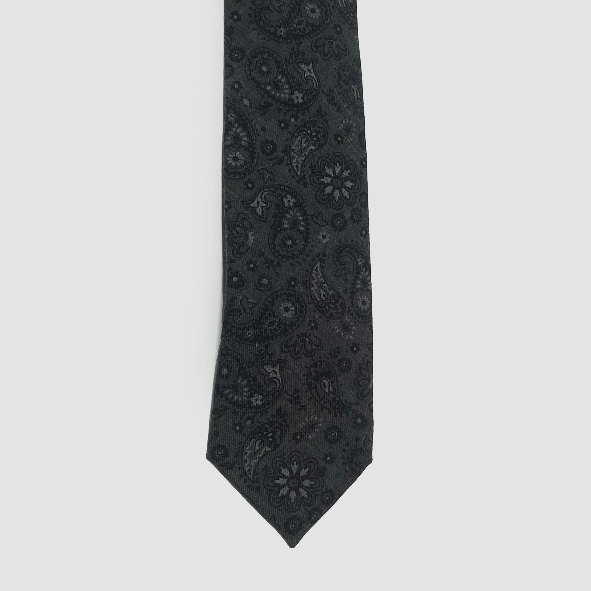 ISAIA tie-  Grey Paisley