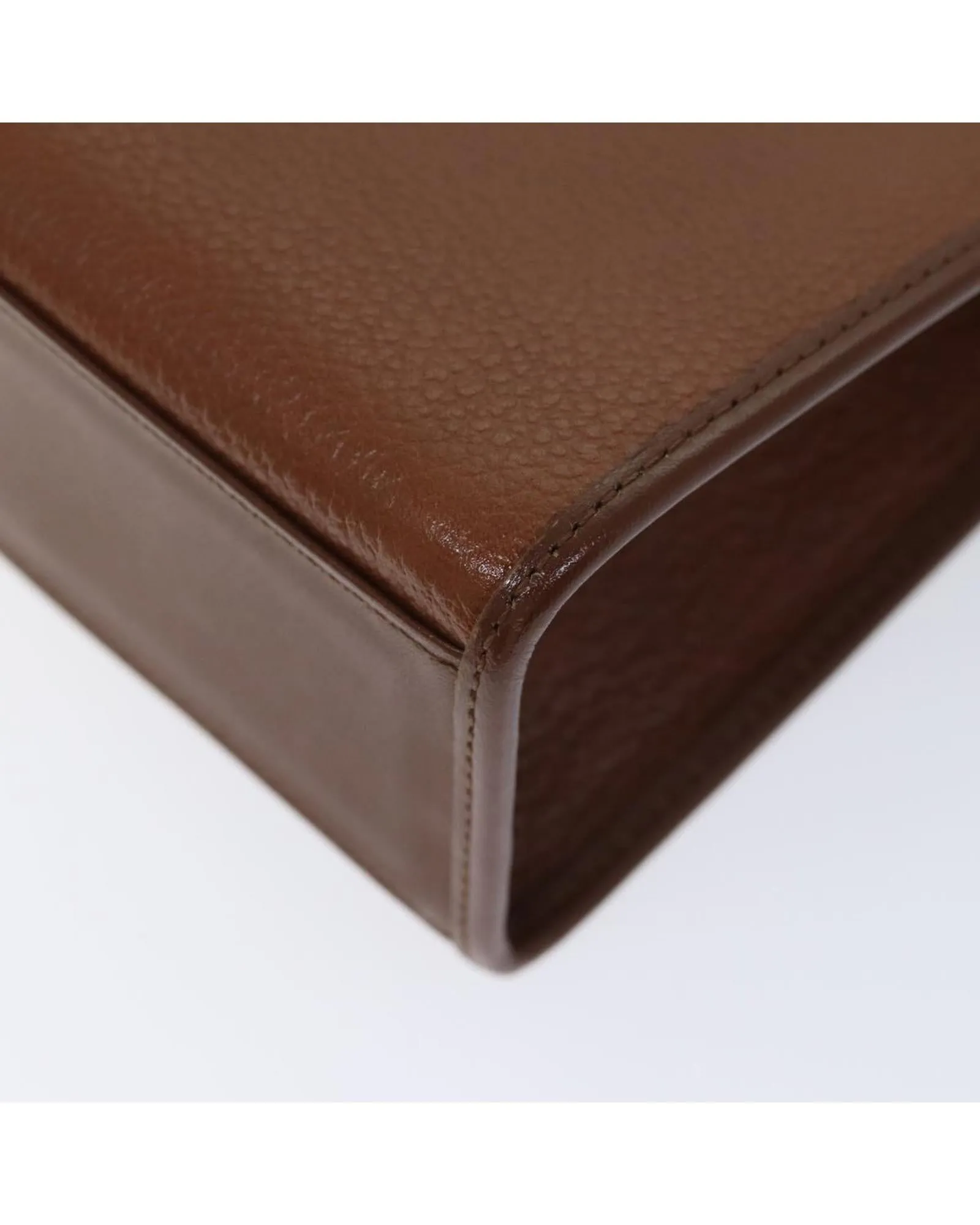 Leather 2-Way Hand Bag in Brown