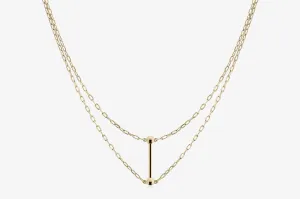 Music Bar Necklace - 22 Carat Gold Gilded