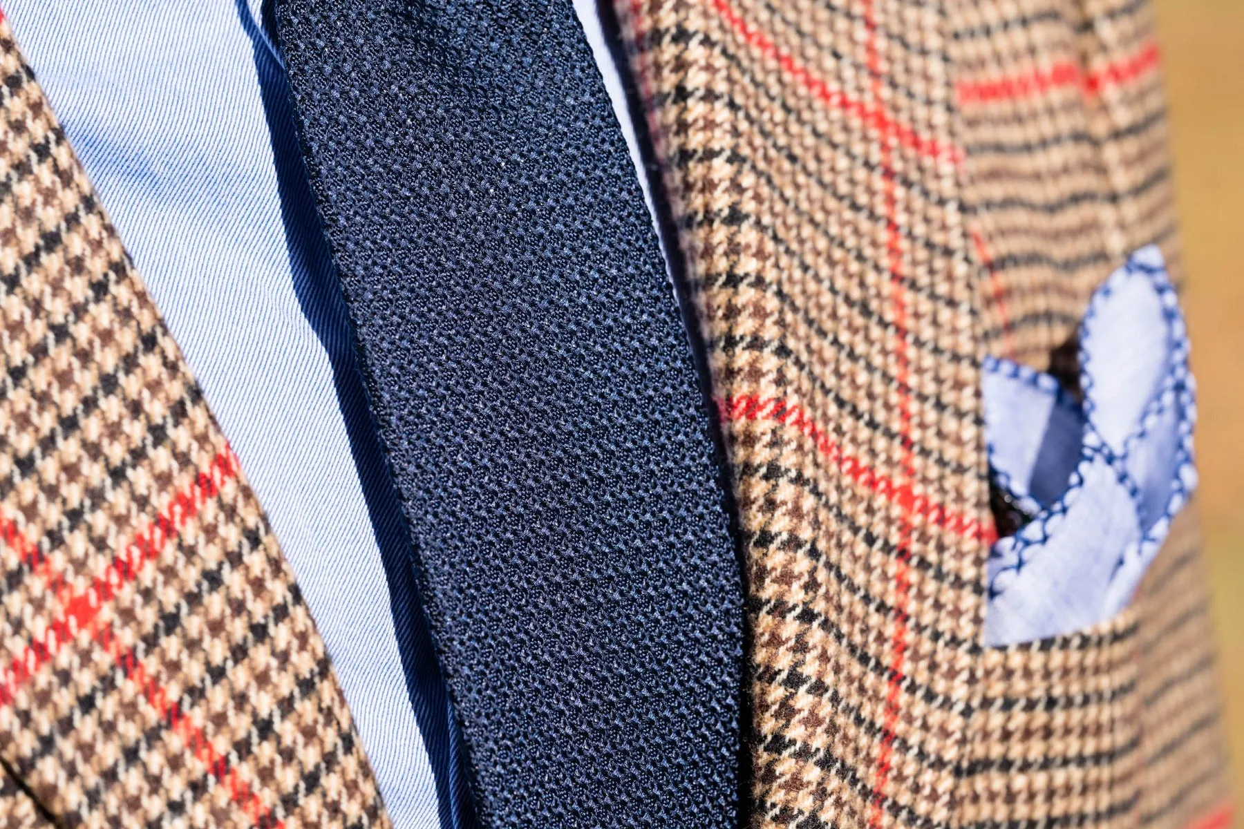 Navy Blue Grenadine Silk Tie