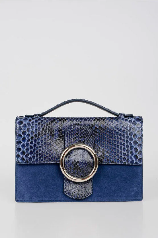 Orciani Suede Leather and Snake Hand Bag Unica One size