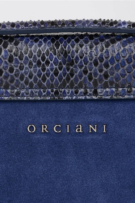 Orciani Suede Leather and Snake Hand Bag Unica One size
