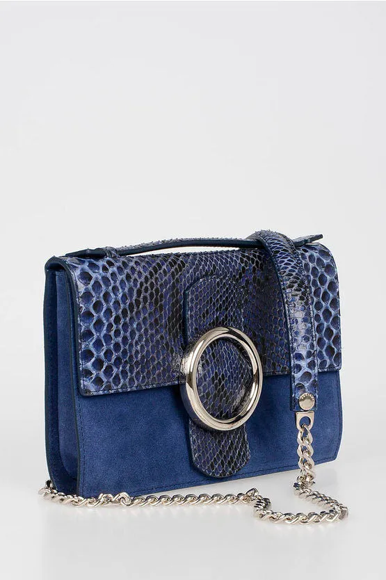 Orciani Suede Leather and Snake Hand Bag Unica One size