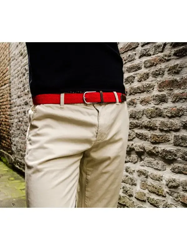 Red Grenade Woven Elastic Belt