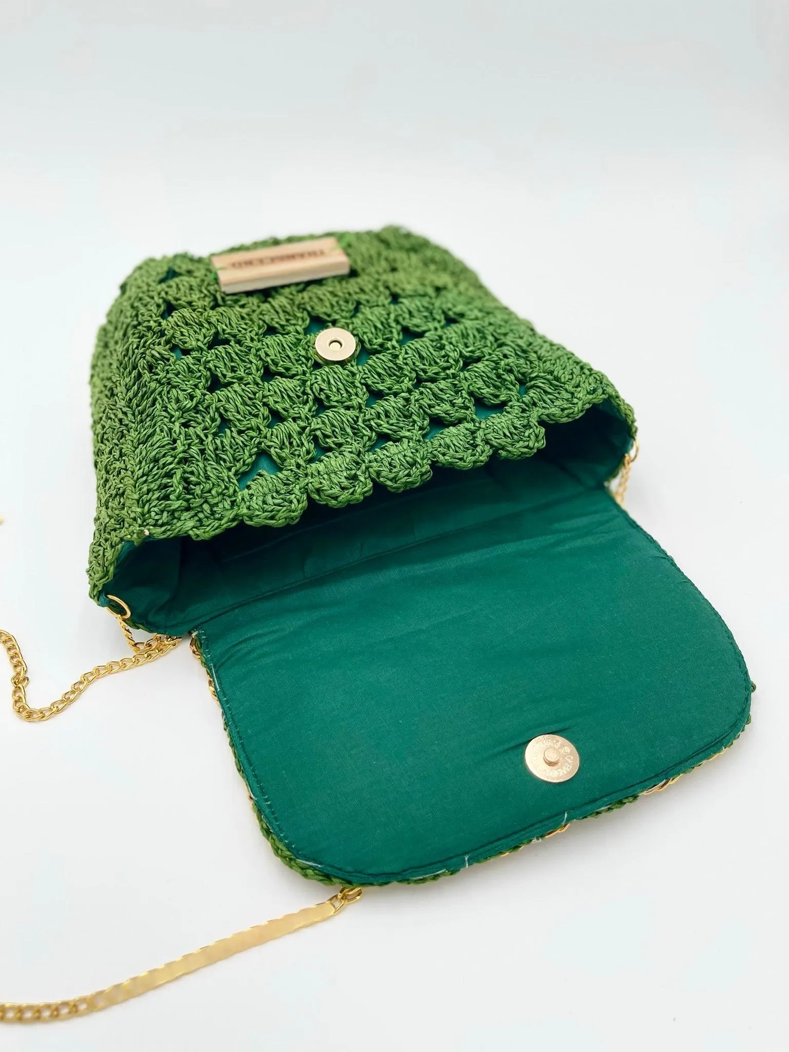 SERENA | Handwoven Natural Raffia Flap Bag / Crossbody in Blue and Green Colors