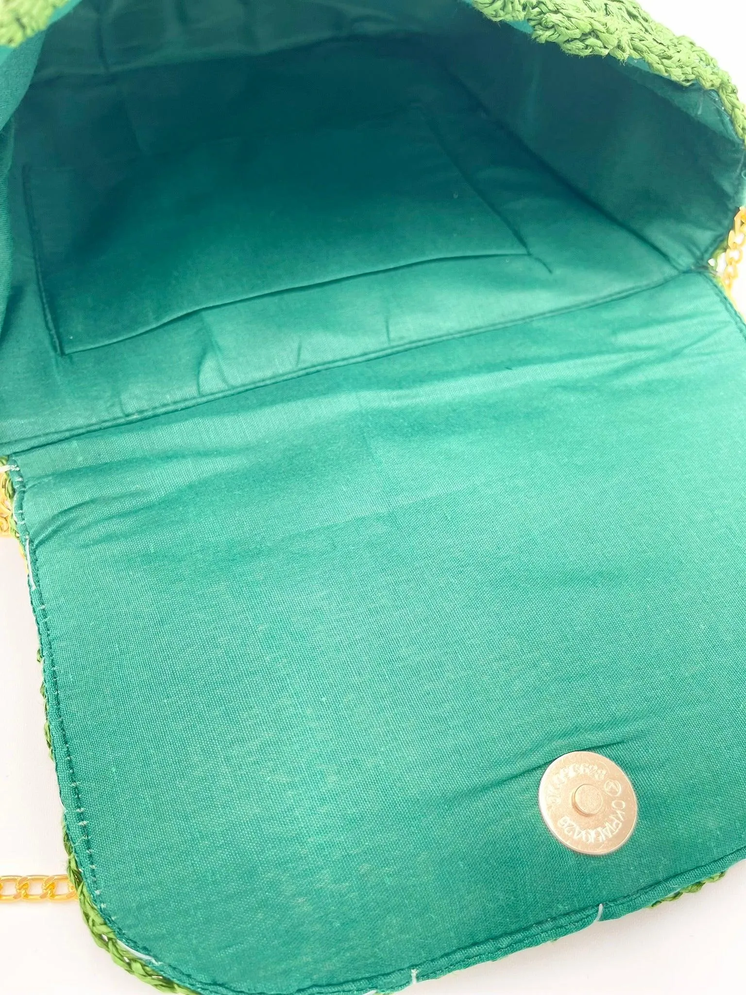 SERENA | Handwoven Natural Raffia Flap Bag / Crossbody in Blue and Green Colors