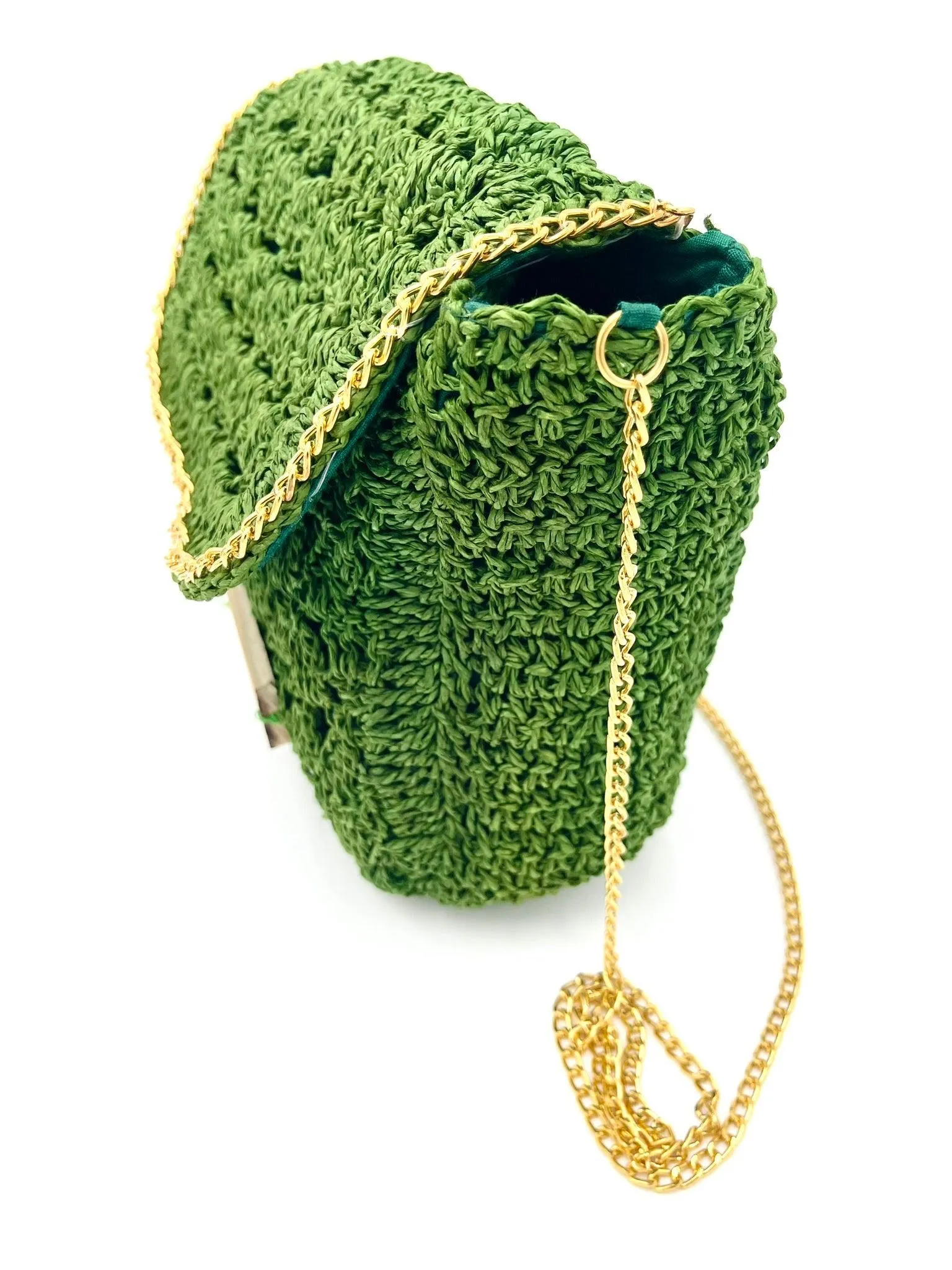 SERENA | Handwoven Natural Raffia Flap Bag / Crossbody in Blue and Green Colors
