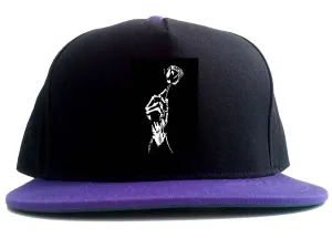 Skeleton Hand Rose 2 Tone Snapback Hat Cap