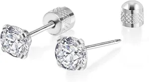 Titanium Earrings Push-in Threadless Flat Back Stud Earrings for Women Men, Cartilage Earring Hypoallergenic Cubic Zirconia Earrings Studs for Helix Tragus Piercing Jewelry Titanium Earrings Push-in Threadless Flat Back Stud Earrings for Women Men, Cartilage Earring Hypoallergenic Cubic Zirconia Earrings Studs for Helix Tragus Piercing Jewelry