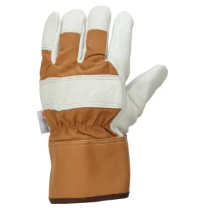 Tough Duck Men's Full Grain Leather Work Gloves with Rubberized Safety Cuffs, Durable and Comfortable, All-Season Protection, Ideal for Heavy-Duty Tasks | Sizes M-2XL