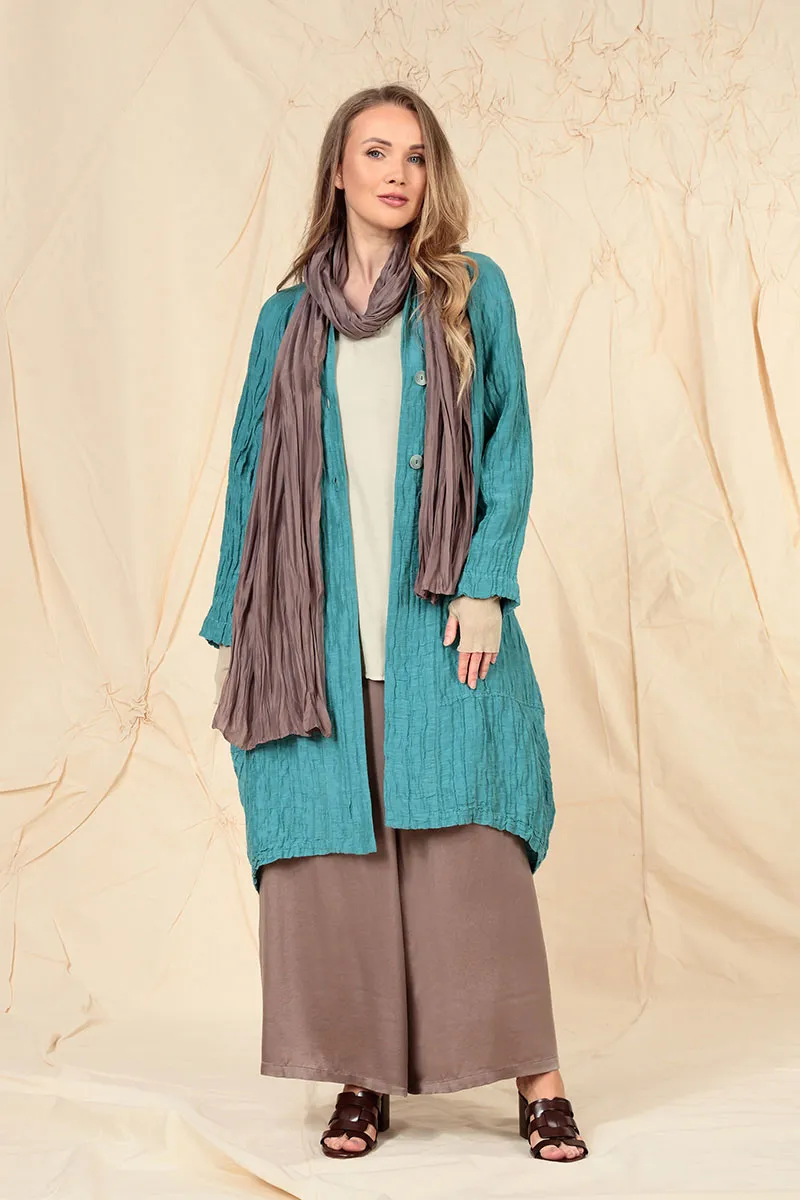 Truffle Crumpled Pure Silk Scarf