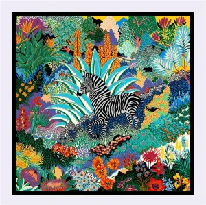 Twill Silk Scarf Women LARGE Zebra Shawls Square Bandana Kerchief Foulards 51" Luxury Brand Look
