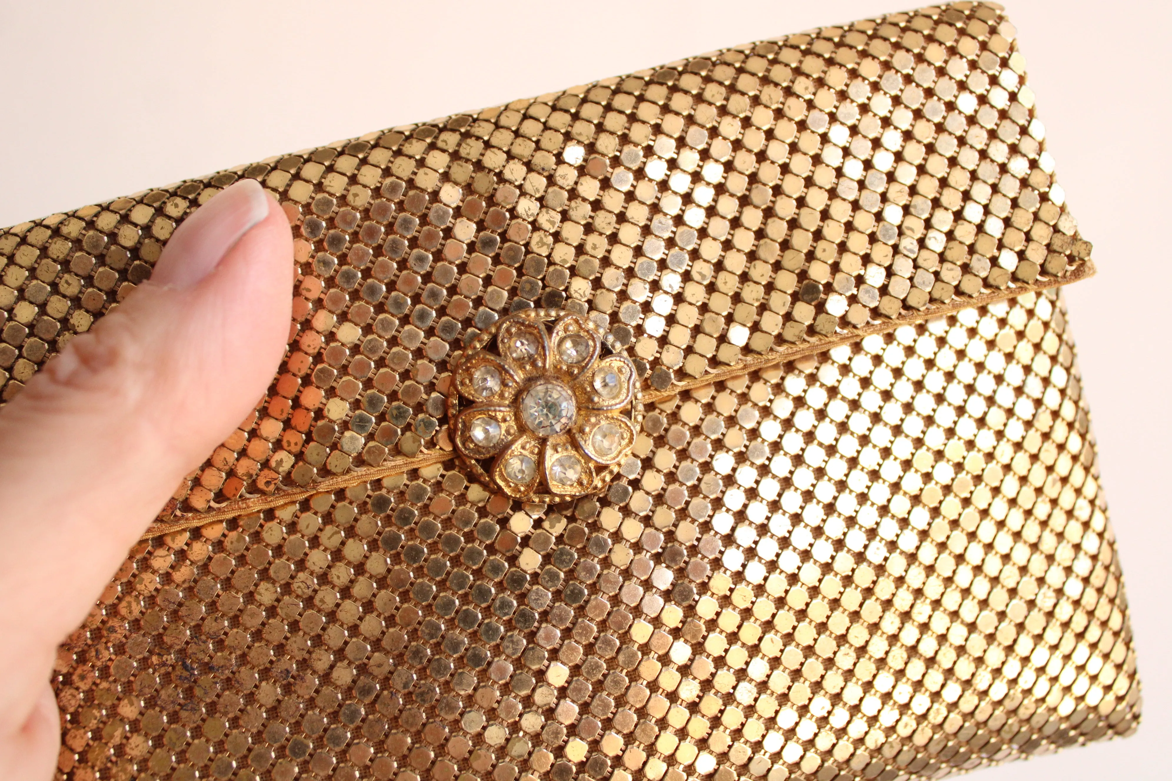 Vintage 1940s Whiting & Davis Gold Mesh Clutch