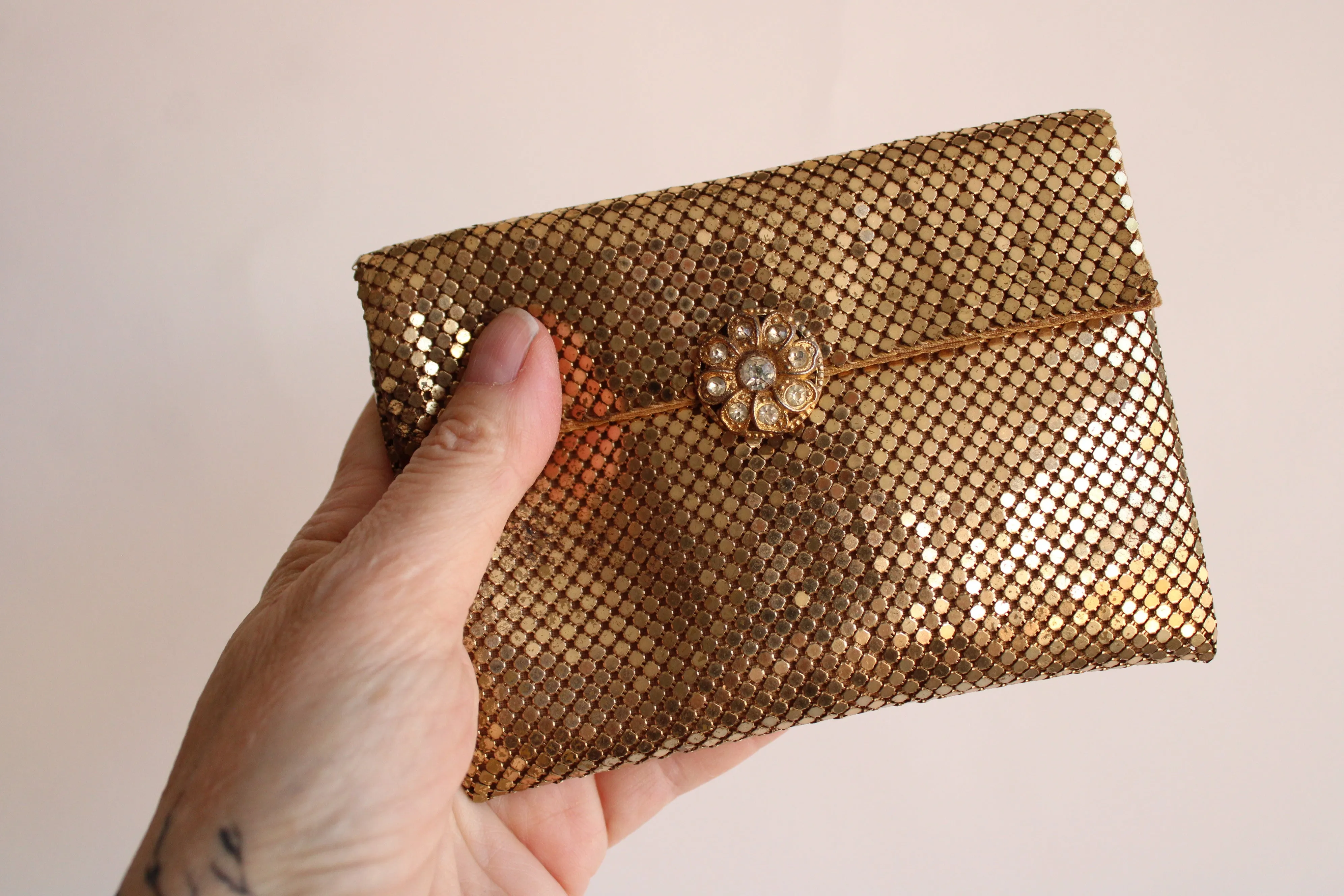 Vintage 1940s Whiting & Davis Gold Mesh Clutch