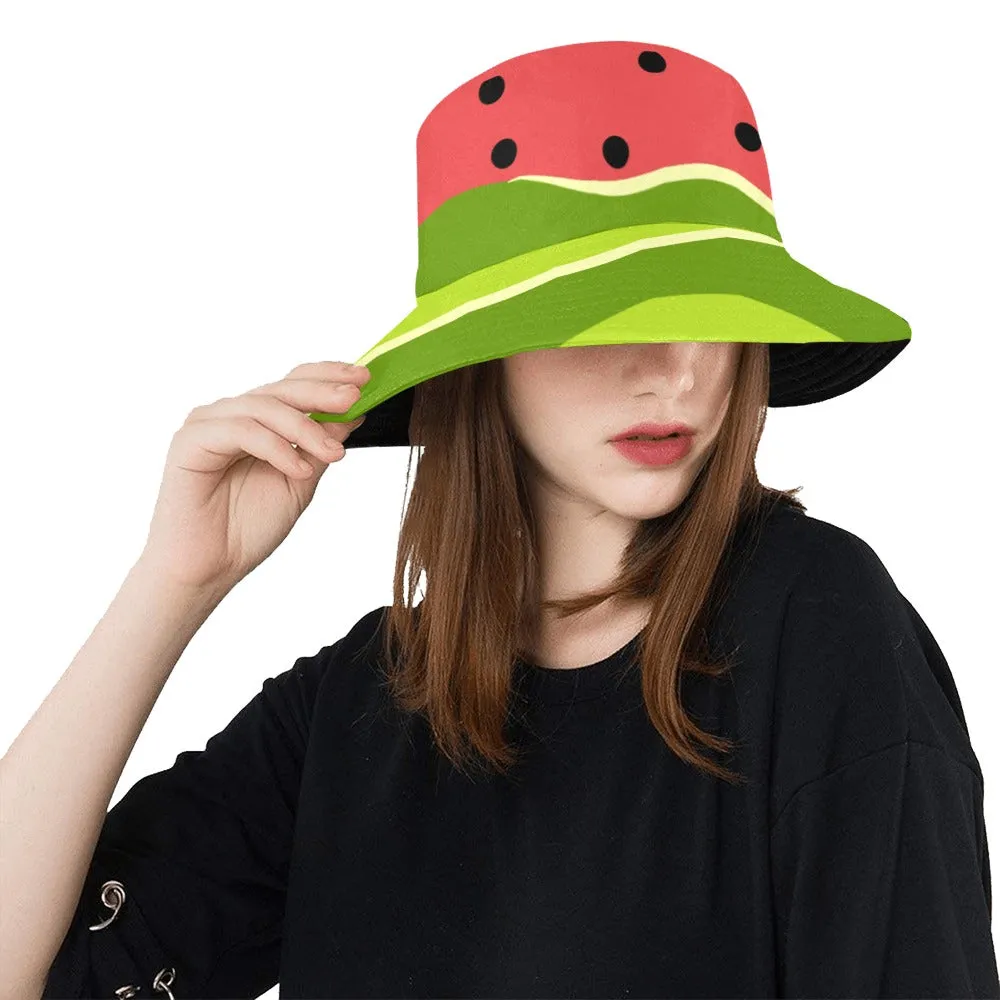 Watermelon Drip Print Reversible Unisex Bucket Hat