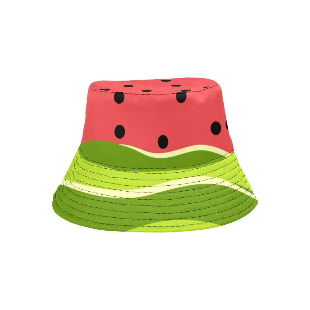 Watermelon Drip Print Reversible Unisex Bucket Hat